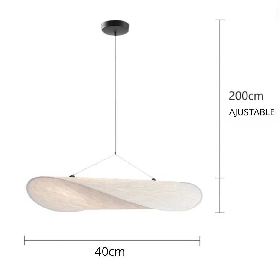 40 CM / LUMIÈRE BLANCHE Suspension luminaire en tissu