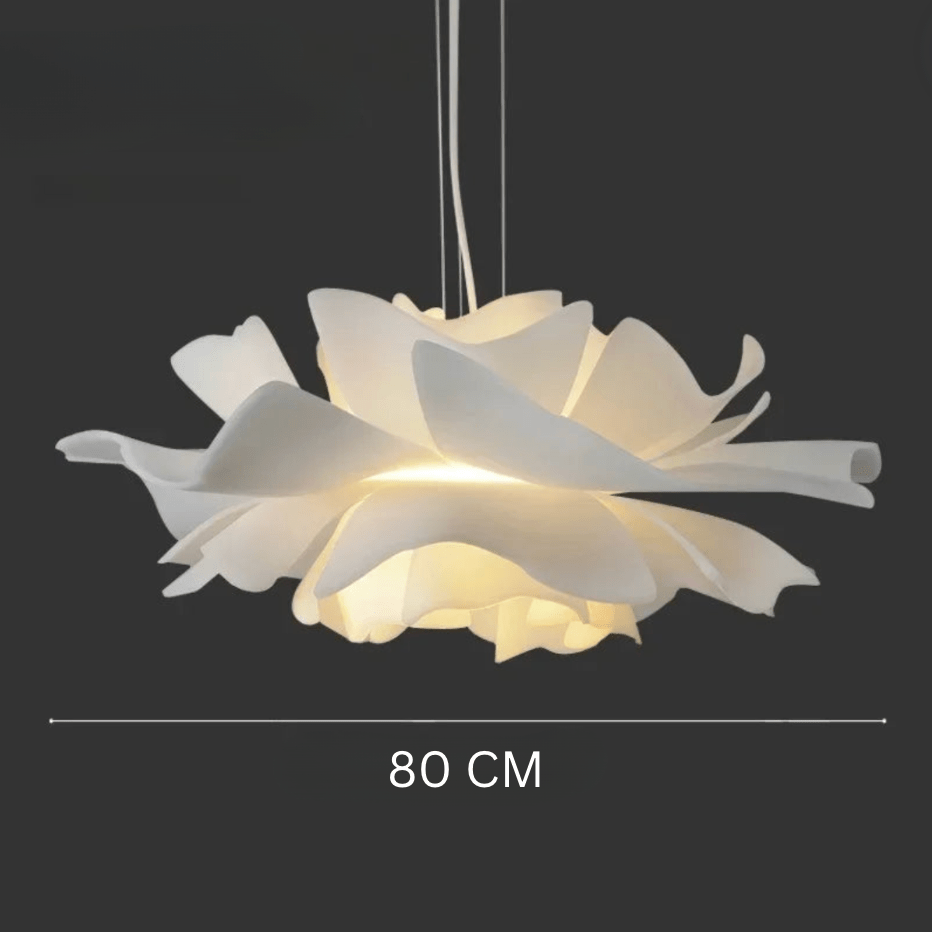 80 CM / AMPOULE TRICOLORE ( CONTRÔLE INTERRUPTEUR ) Lustre fleur blanche