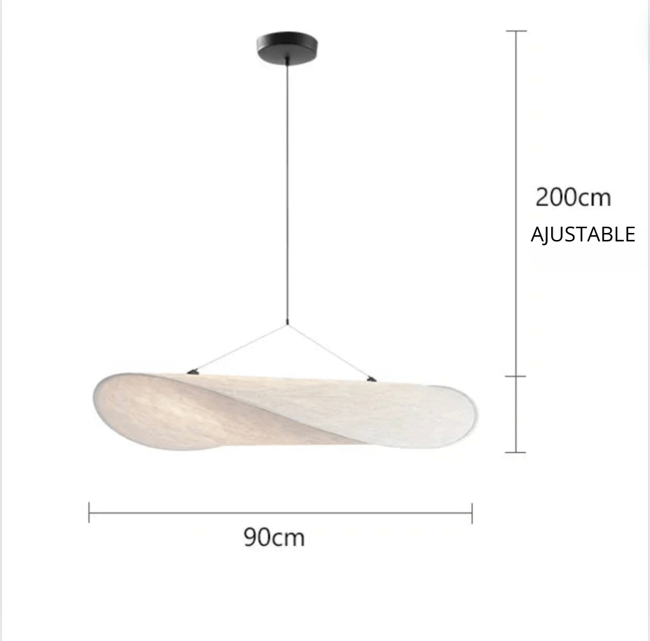 90 CM / LUMIÈRE BLANCHE Suspension luminaire en tissu