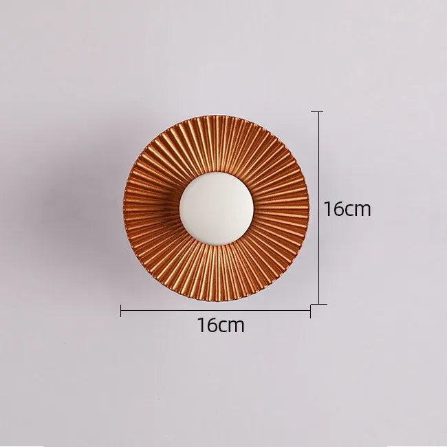Cuivre patiné / Blanc froid (5500-7000K) Applique murale design moderne ronde plissée