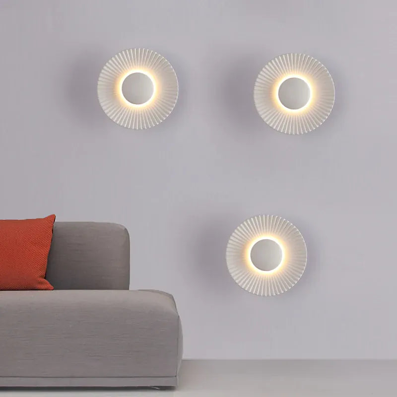 Applique murale design moderne ronde plissée