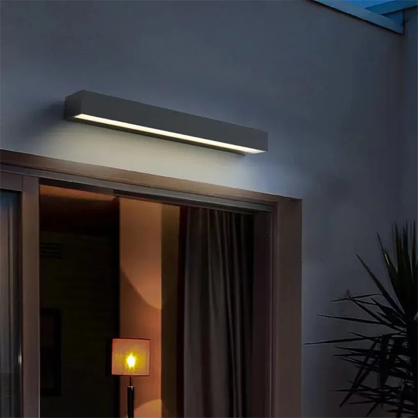 Noir / Blanc froid / 20 cm - 12 W Applique murale extérieure LED IP65 rectangulaire