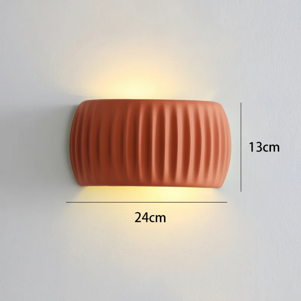 Brown Orange / 110V / Warm White (2700-3500K) Applique murale coloré design cannelé