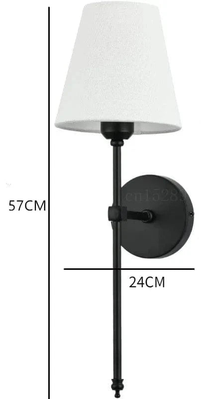 1 PIÈCE NOIR Applique murale avec abat-jour