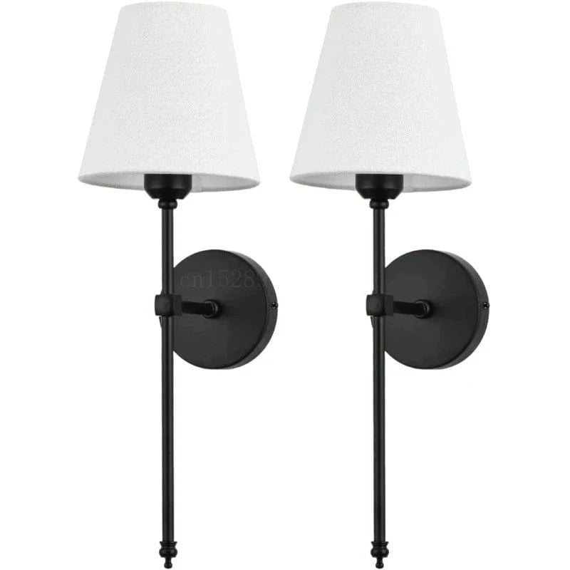 2 PIÈCE NOIR Applique murale avec abat-jour
