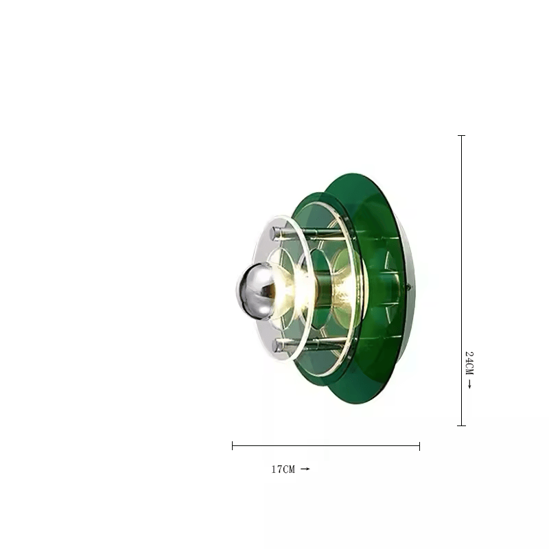 VERT / DIAMÈTRE 24 CM / LUMIÈRE CHAUDE (2700-3500K) Applique murale bauhaus