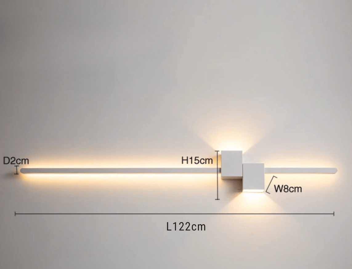 BLANC 122 CM / LUMIÈRE CHAUDE Applique murale design led interieur