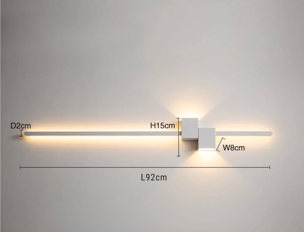 BLANC 92 CM / LUMIÈRE CHAUDE Applique murale design led interieur