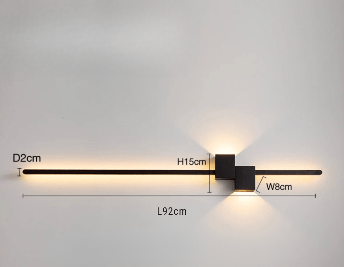 NOIR 92 CM / LUMIÈRE CHAUDE Applique murale design led interieur