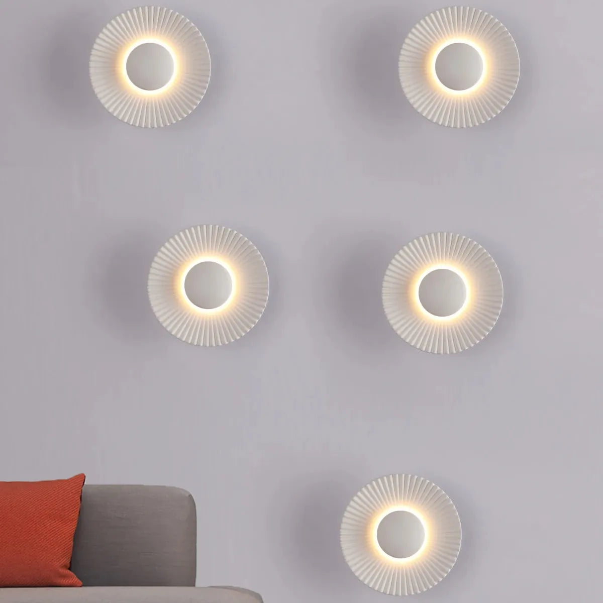 Applique murale design moderne ronde plissée