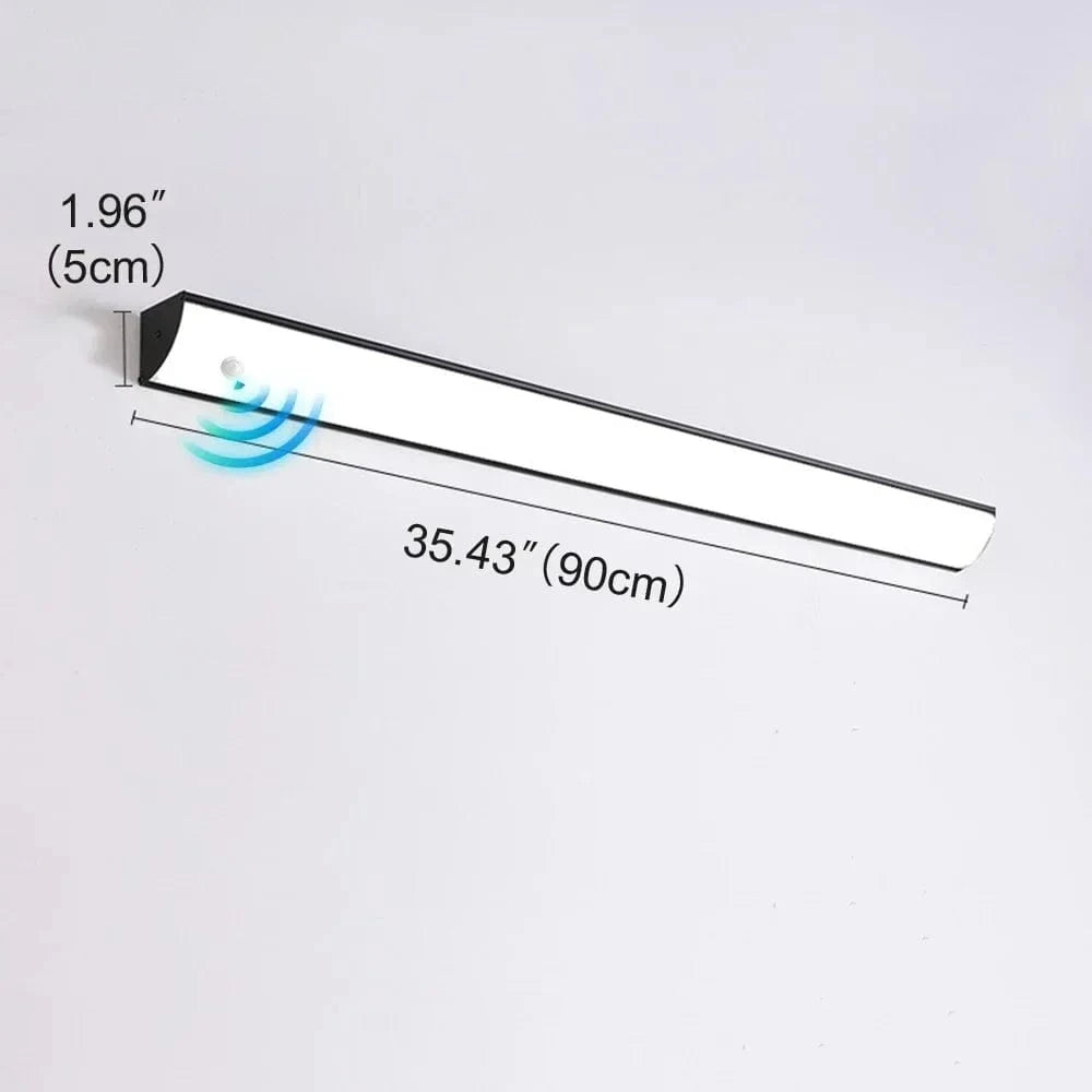 NOIR  90CM AVEC CAPTEUR DE MOUVEMENT / LUMIÈRE CHAUDE Applique murale exterieur longue