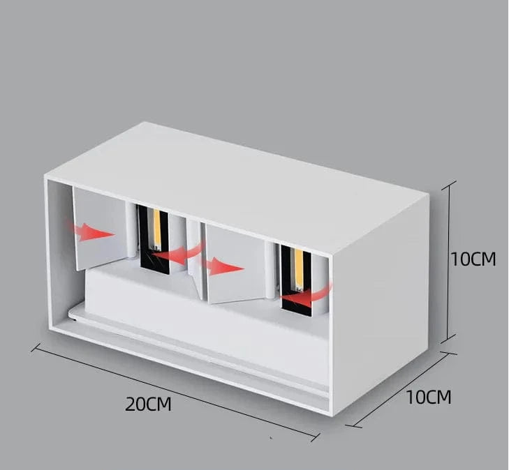 LUMIÈRE FROIDE 6000k / BLANC 24w Applique murale IP 65 minimaliste