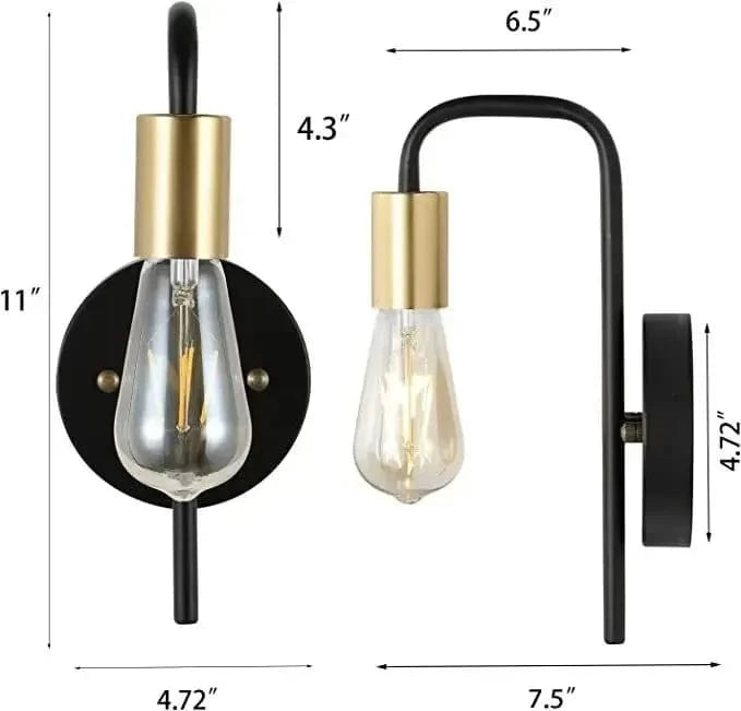 Black Gold Applique murale laiton classique