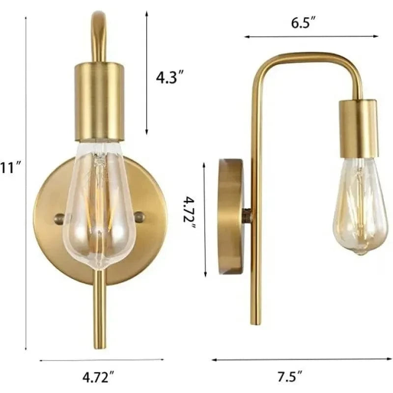 Gold Applique murale laiton classique