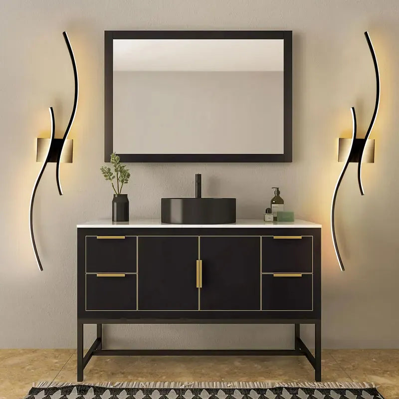 Applique murale LED design moderne ondulée