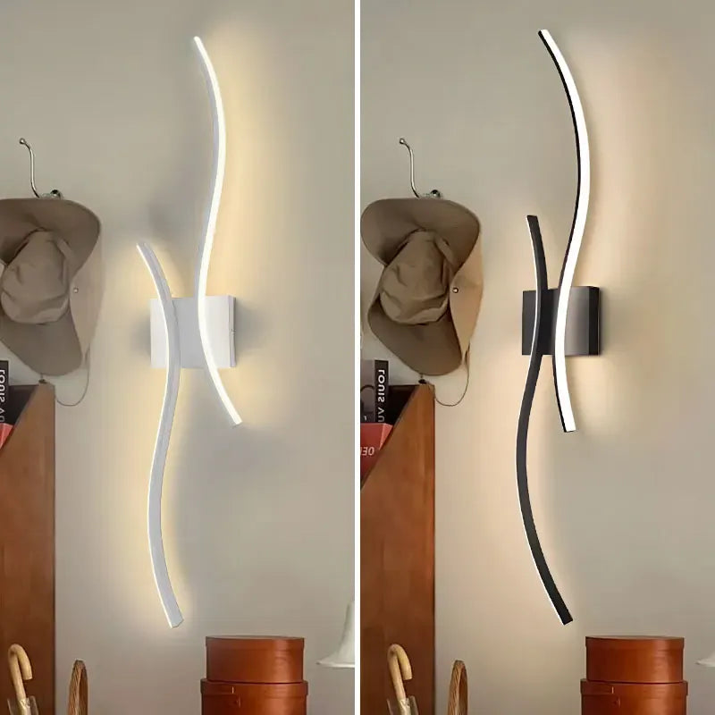 Applique murale LED design moderne ondulée