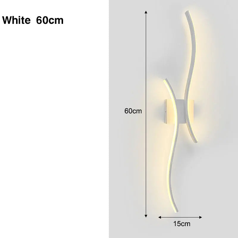 White 60cm / Warm White Applique murale LED design moderne ondulée