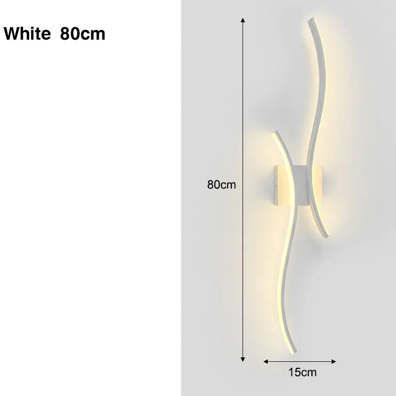 White 80cm / Warm White Applique murale LED design moderne ondulée