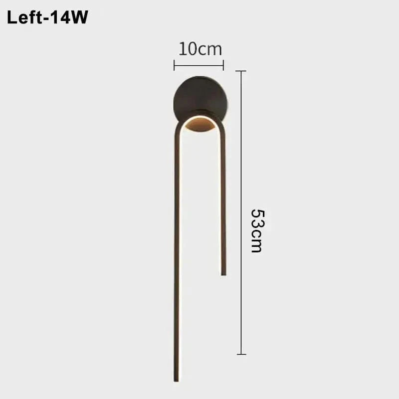 NOIR - GAUCHE / Warm White (2700-3500K) Applique murale led pour chambre