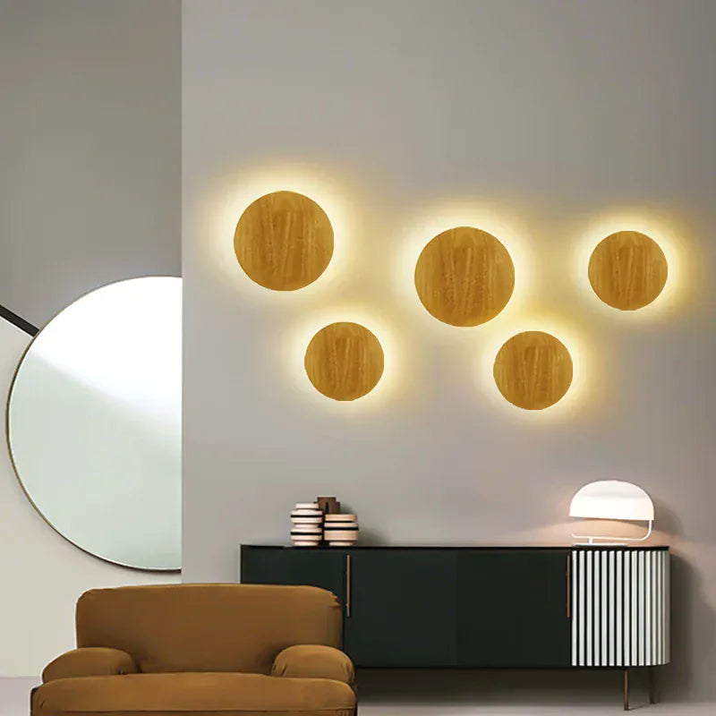 Applique murale ronde en bois