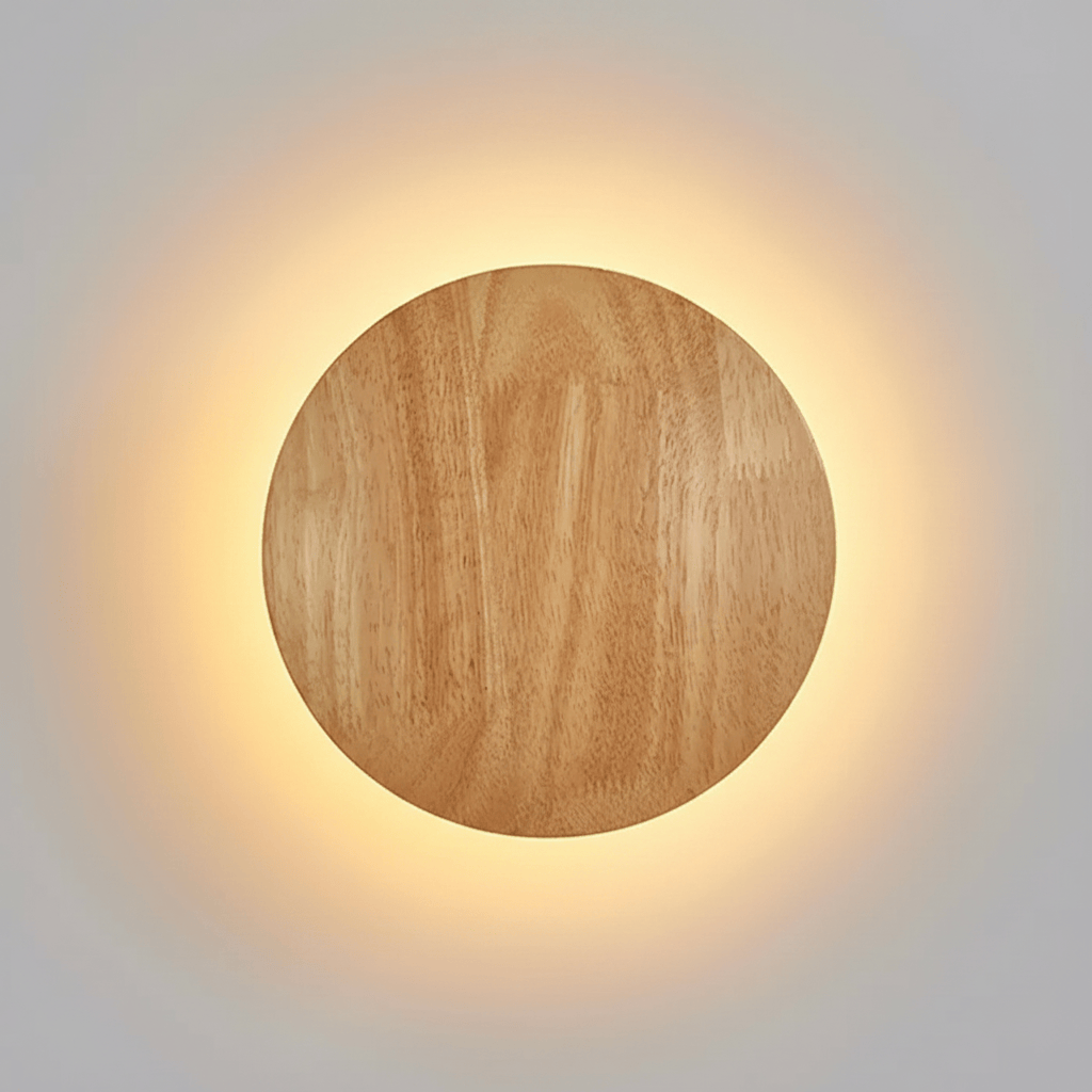 Applique murale ronde en bois