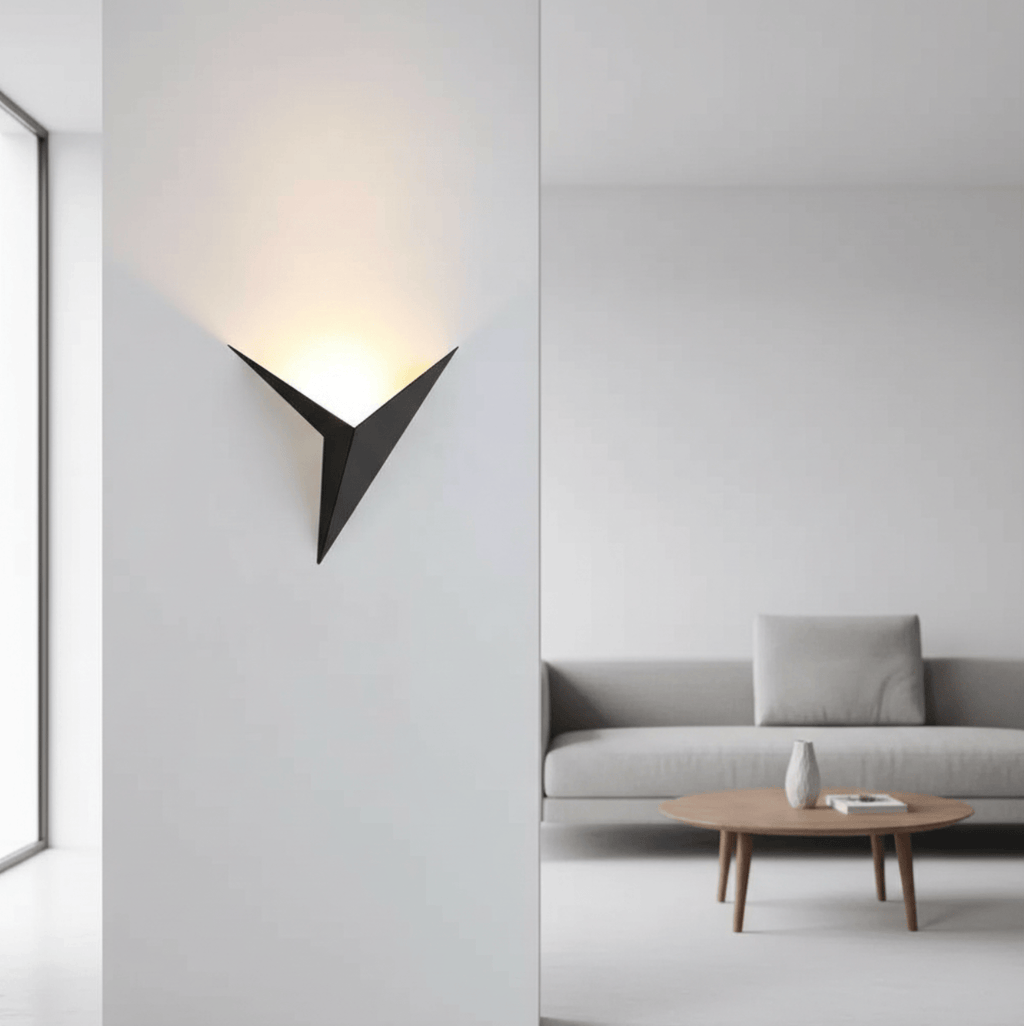 NOIR / LUMIÈRE FROIDE (5500-7000K) Applique murale triangle led