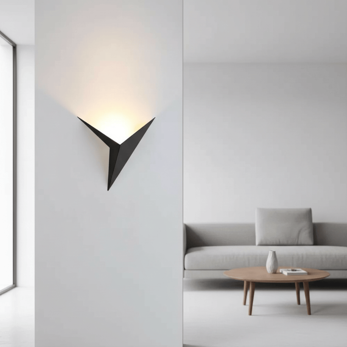 NOIR / LUMIÈRE FROIDE (5500-7000K) Applique murale triangle led
