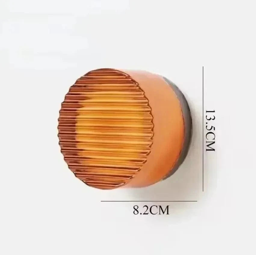 A orange black / LUMIÈRE CHAUDE (2700-3500K) Applique murale verre cannelé