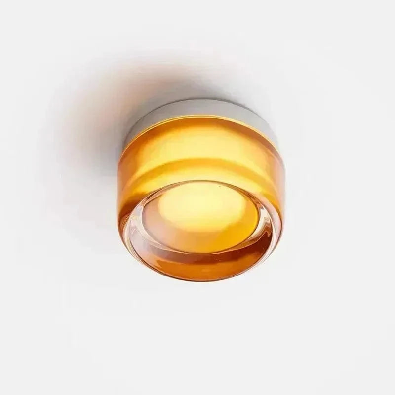 B Orange / LUMIÈRE CHAUDE (2700-3500K) Applique murale verre cannelé