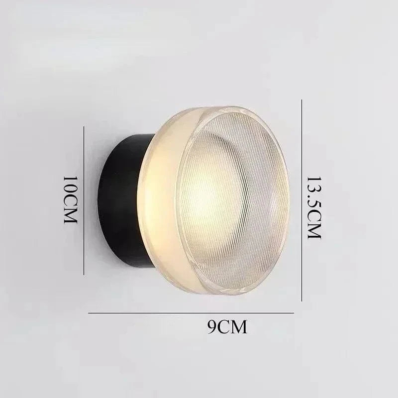 C Black / LUMIÈRE CHAUDE (2700-3500K) Applique murale verre cannelé