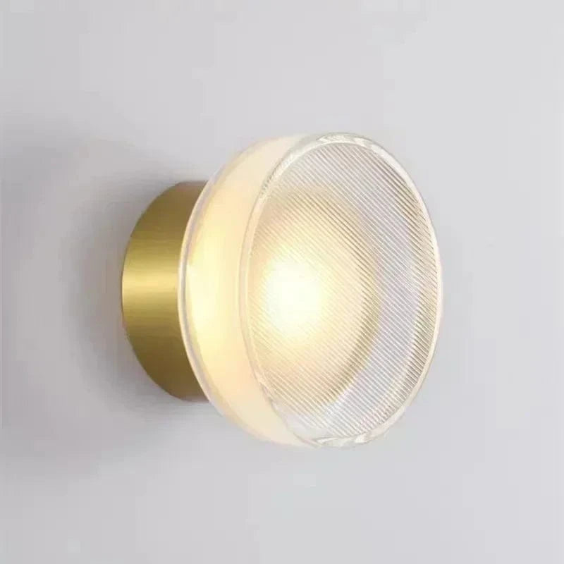 C Gold / LUMIÈRE CHAUDE (2700-3500K) Applique murale verre cannelé