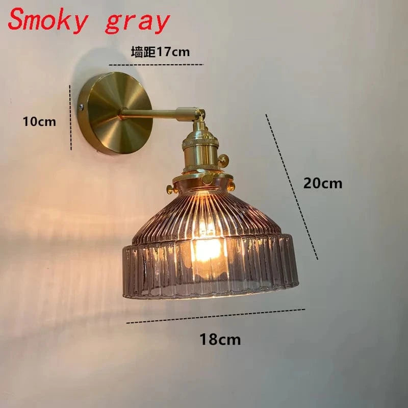 GRIS FUMÉ / SANS AMPOULE Applique murale verre coloré