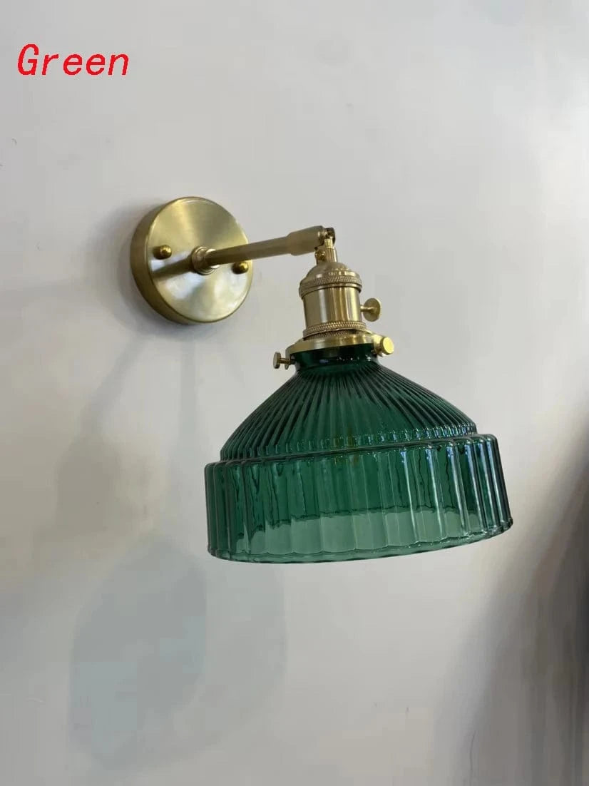 VERT / SANS AMPOULE Applique murale verre coloré
