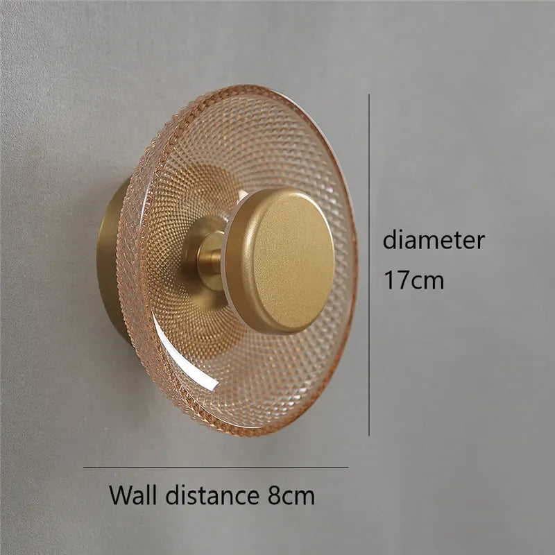 amber Applique murale verre gauffré design rétro