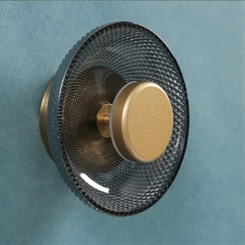 Gris fumé Applique murale verre gauffré design rétro