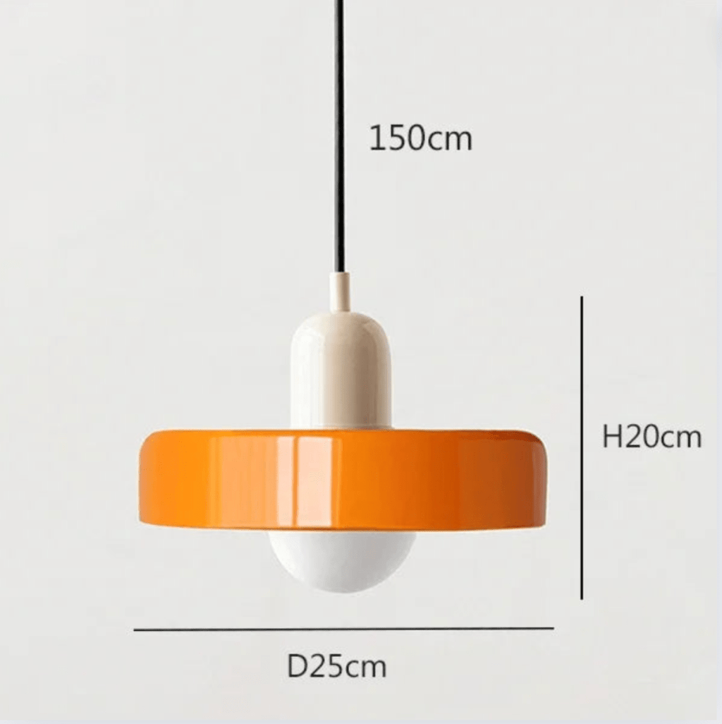 BEIGE ET ORANGE / LUMIÈRE FROIDE Suspension scandinave vintage