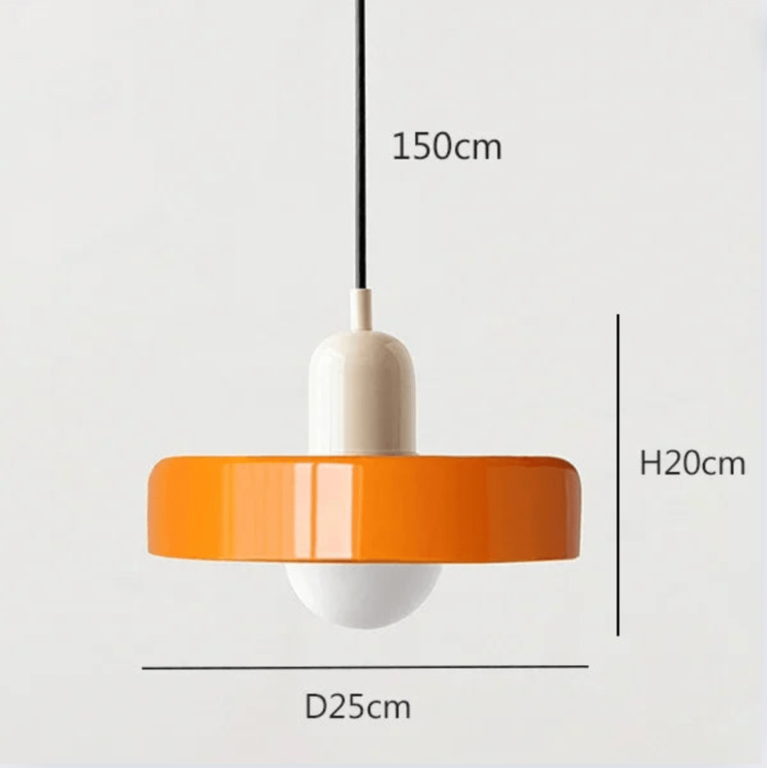 BEIGE ET ORANGE / LUMIÈRE FROIDE Suspension scandinave vintage