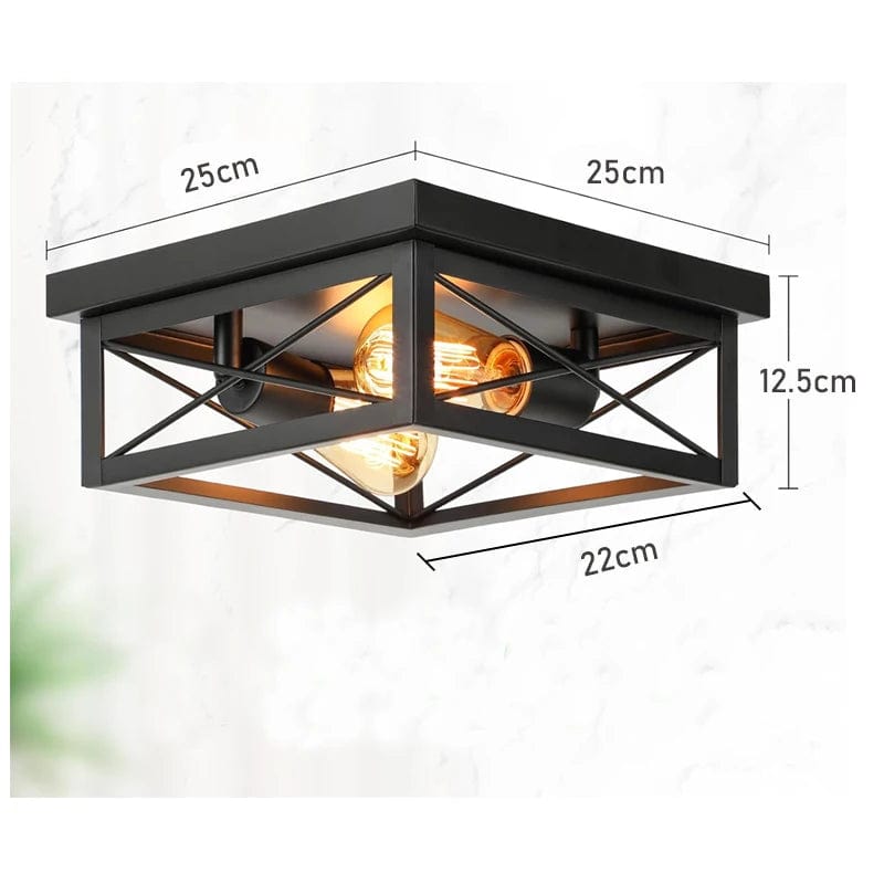 black / No bulb plafonnier industriel