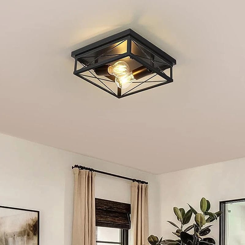 black / No bulb plafonnier industriel