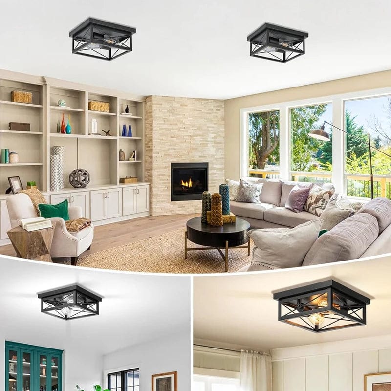 black / No bulb plafonnier industriel