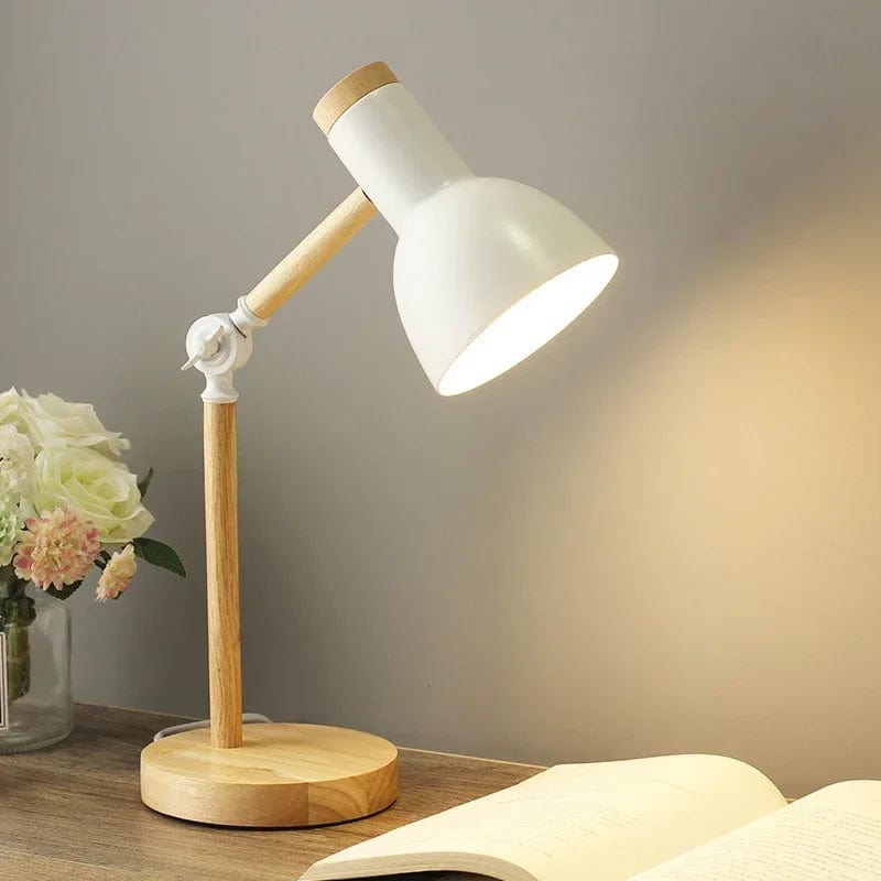 BLANC Lampe de bureau en bambou