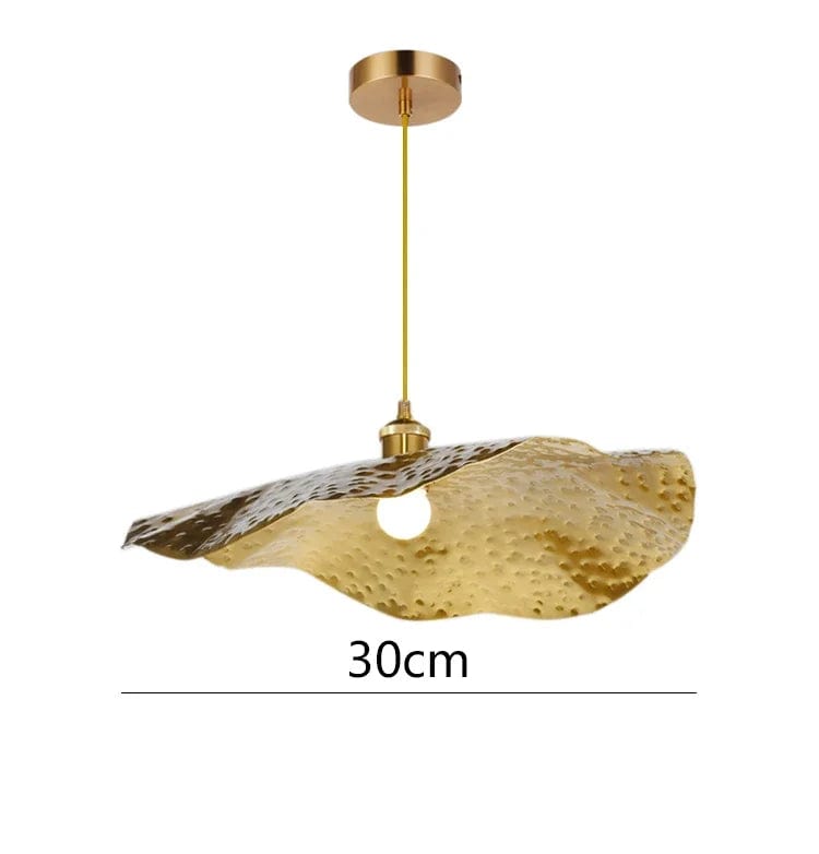 Dia 30cm Suspension feuille de lotus en laiton doré