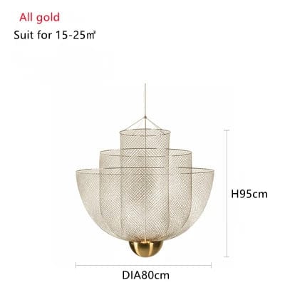 DORÉ DIAMÈTRE 80 CM / AMPOULE LUMIÈRE FROIDE Lustre metal design