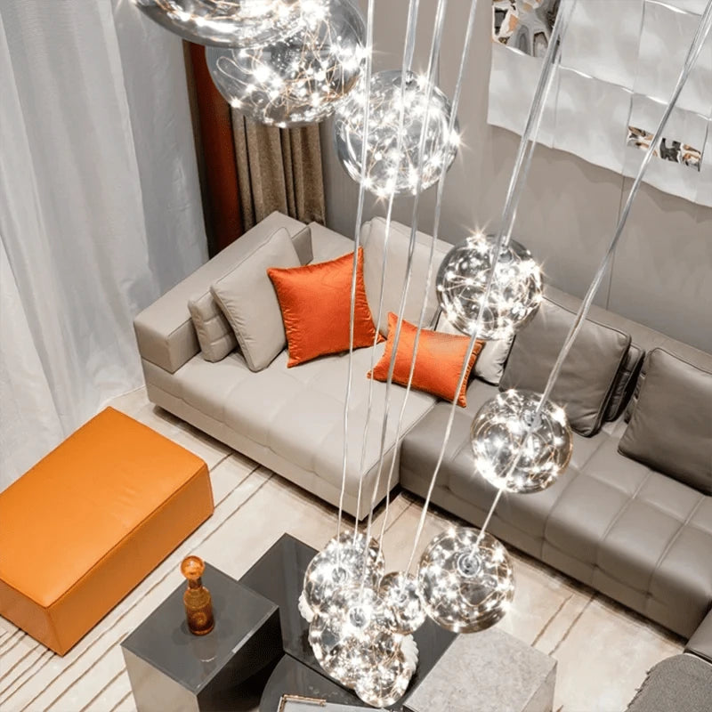 Grand lustre pour plafond haut