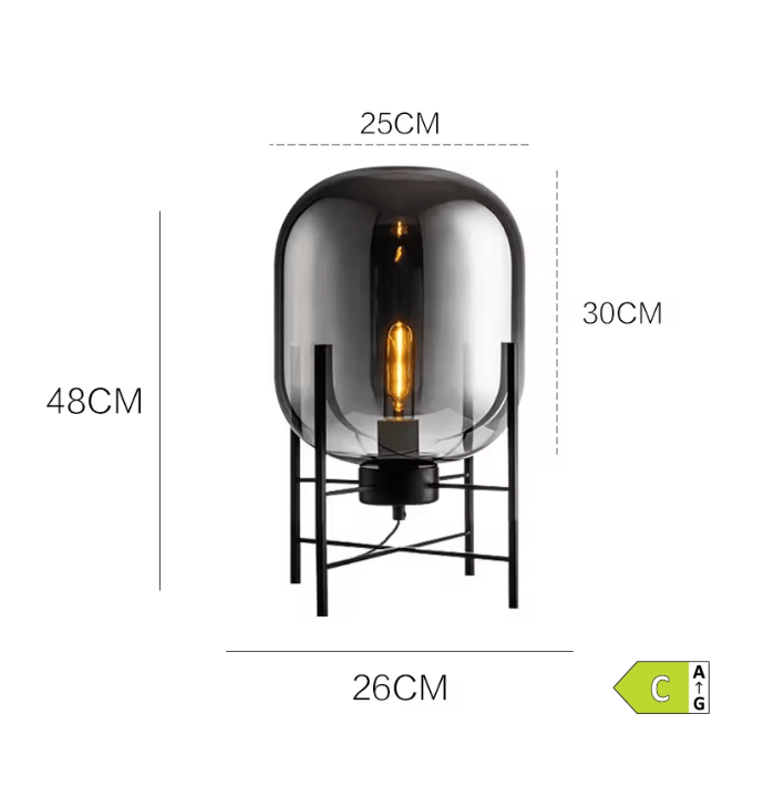 Lampe à poser verre fumé