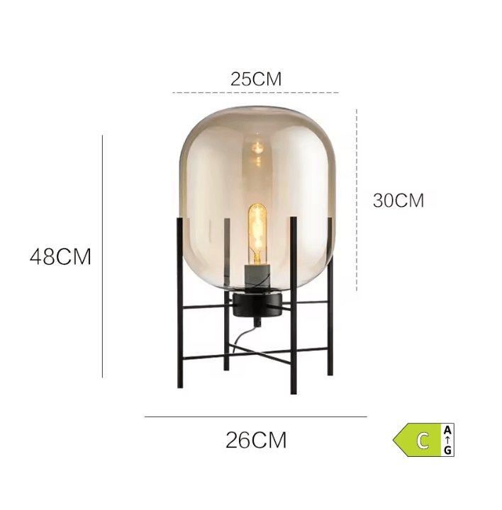 Lampe à poser verre fumé