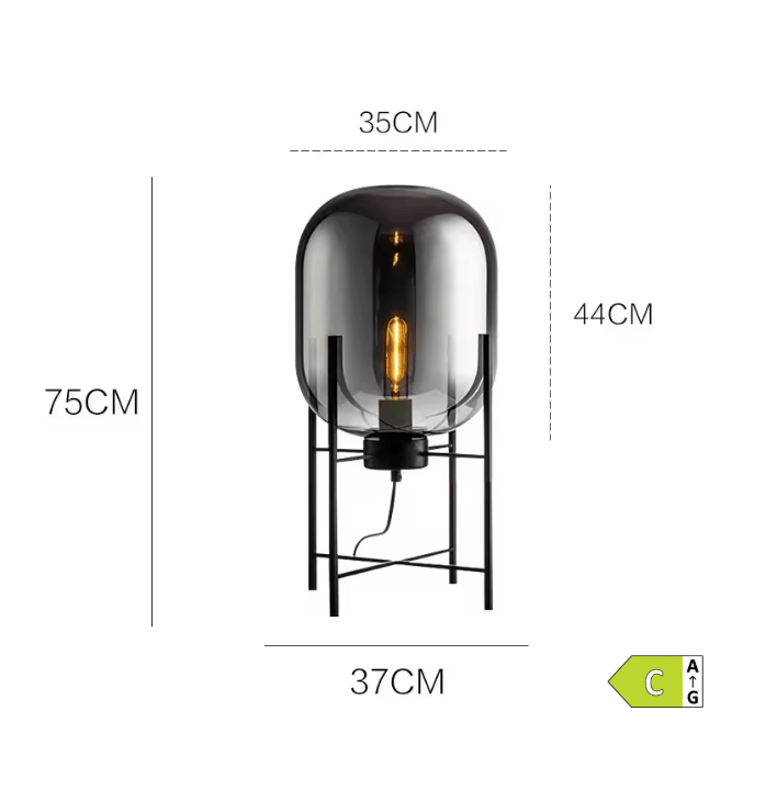 Lampe à poser verre fumé