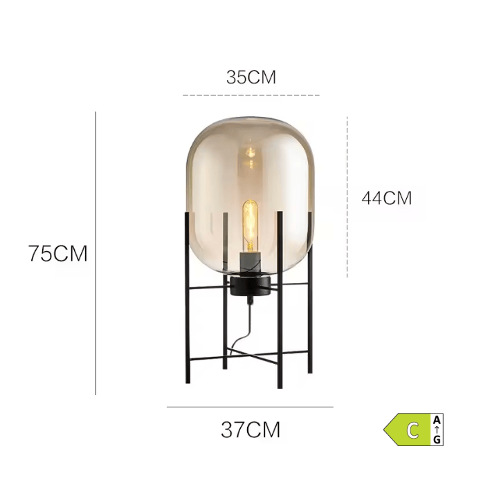 Lampe à poser verre fumé