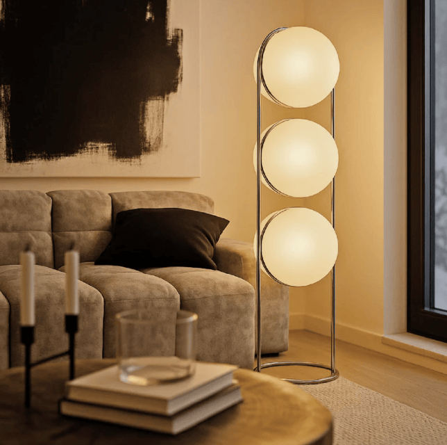 Lampe boule sur pied design