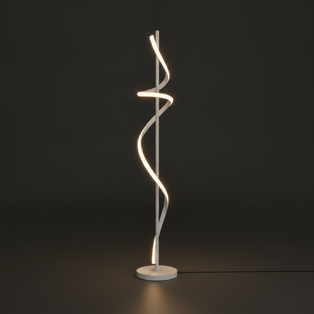 BLANC, Hauteur 140 CM, Base 25 CM / TRICOLORE Lampe LED puissante